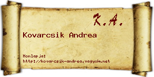 Kovarcsik Andrea névjegykártya